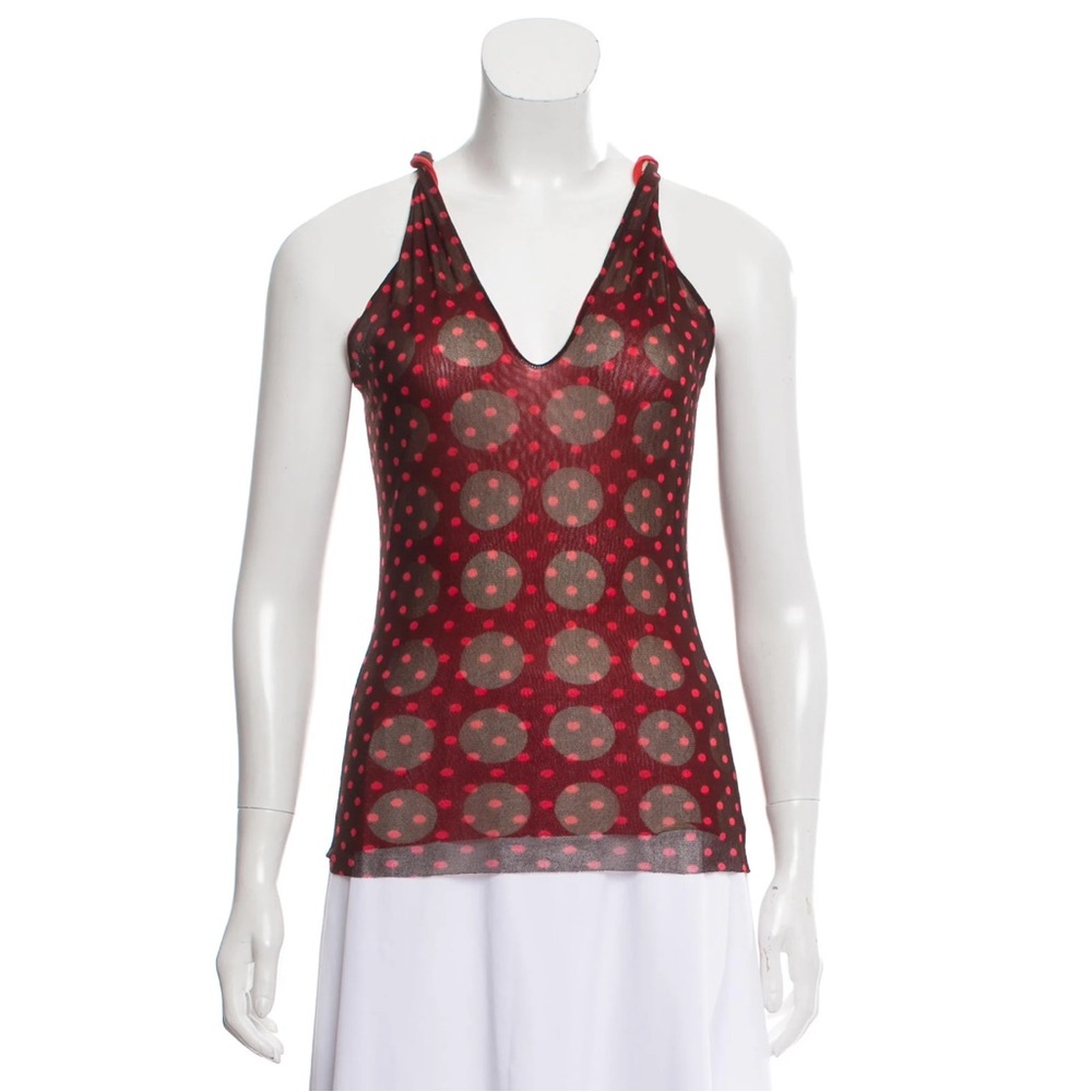 FUZZI Mesh Polka Dot Tank - MEDIUM